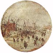 AVERCAMP, Hendrick Winter Landscape with Skaters  fff oil painting on canvas